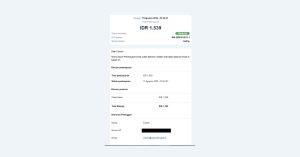 konfirmasi pembayaran berhasil melalui email otomatis yang terdaftar.