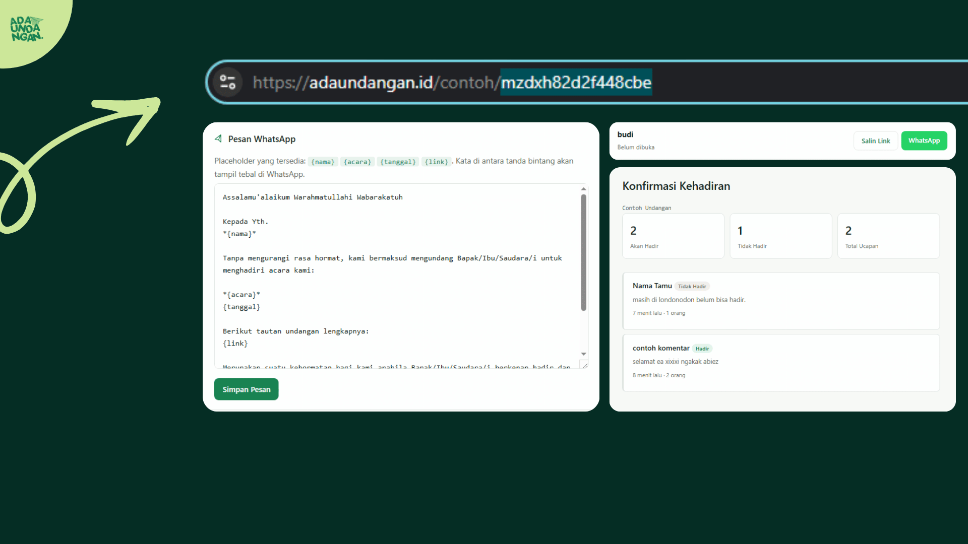 Kirim Undangan Digital Website tanpa ribet sunting link. Privasi dan tautan terjamin aman!